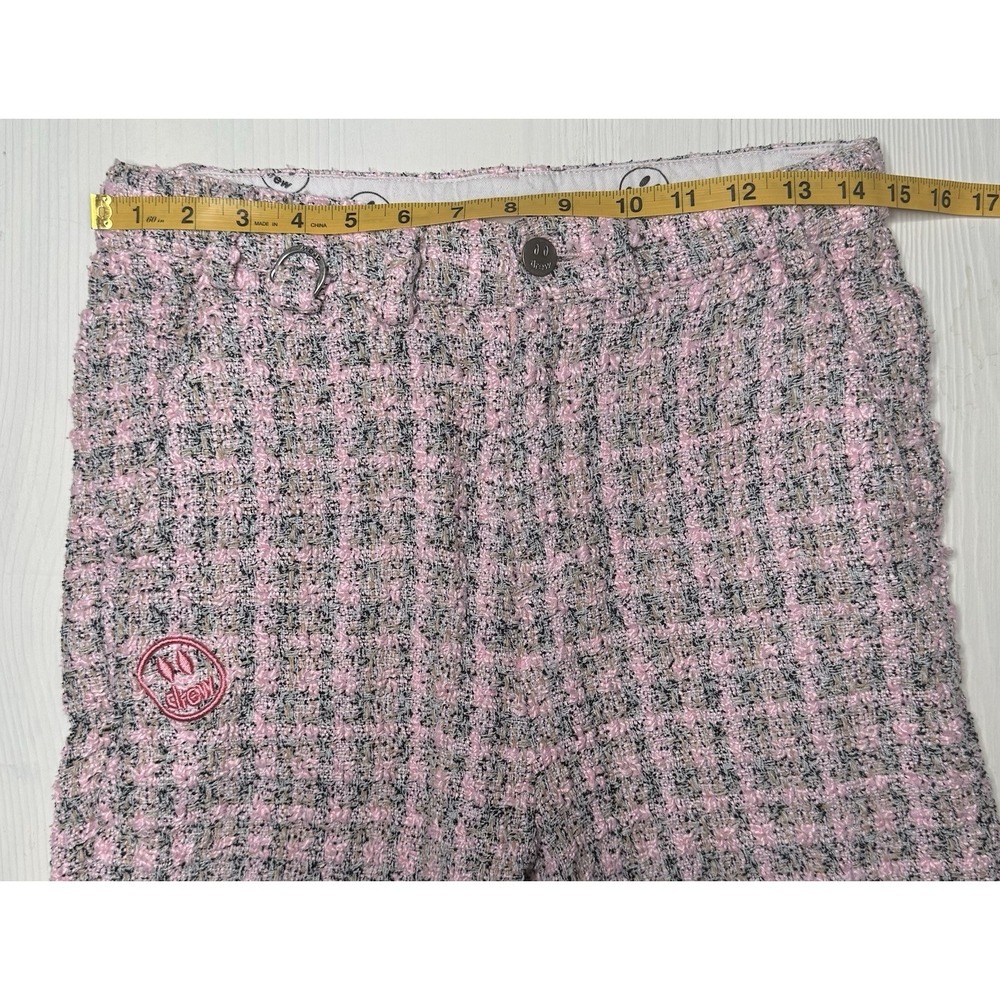 Drew House Boucle Tweed Woven Pink Plaid Pants Women's SZ Med Justin Bieber - Picture 8 of 10